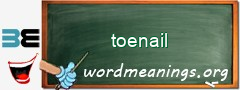 WordMeaning blackboard for toenail